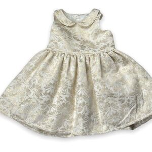 Carter’s Gold and Cream Floral Sleeveless Dress 12M